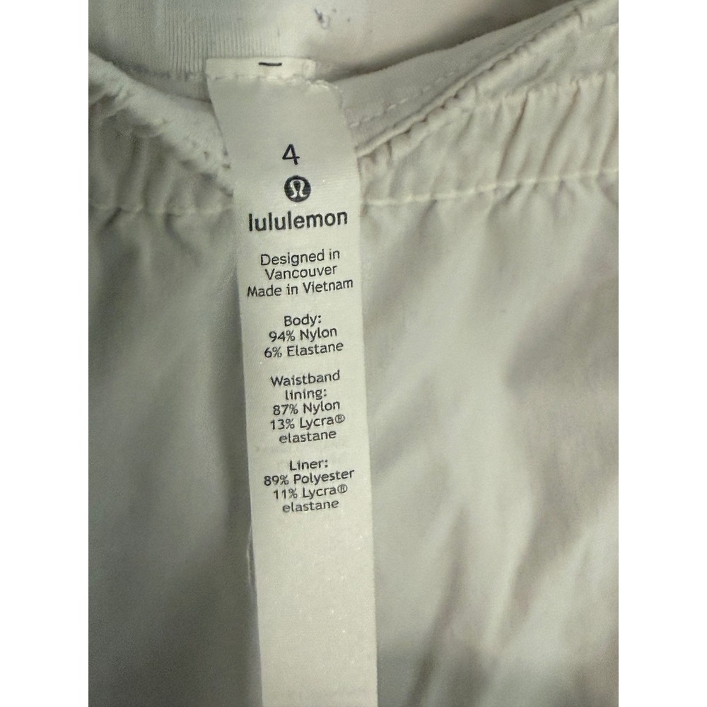 Lululemon Track That High Rise Lined Short 3 Cream White Womens Size 4 Running - Picture 4 of 4